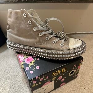 Free People - Nan Ku - Converse Chuck Taylor Gray Studded Sneakers